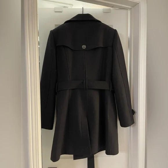 Burberry Black Fitted Trench Coat Wool - Picture 3 of 13